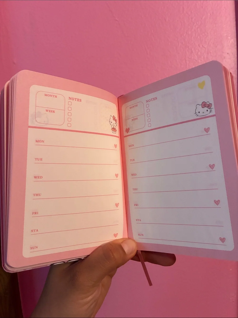 5/$25🎀Hello Kitty Pink & White Polka Dot Planner/ Journal